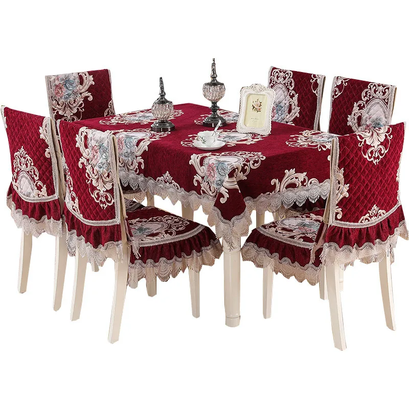 

European Lace Table Chair Cover Tablecloth Rectangular Round Tea Table Cloth Modern Dining Table Cover Home Decor