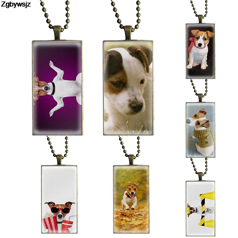 Для женщин Подарки мальчик Джек Рассел Собака Щенок стеклянная подвеска