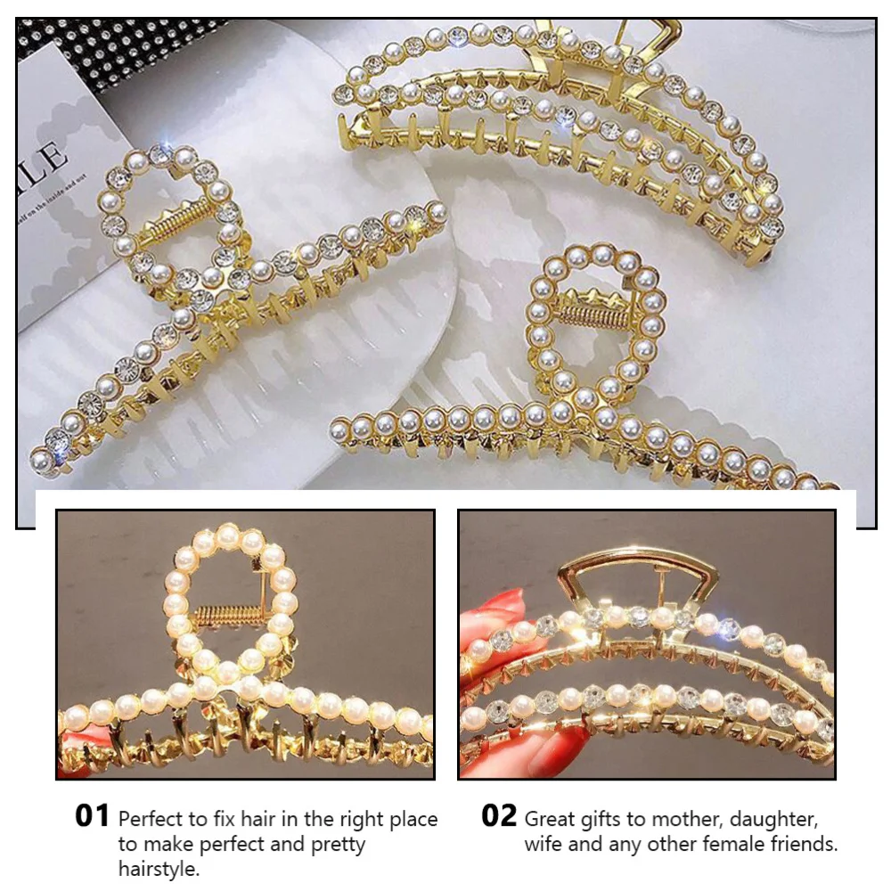 

3Pcs Fashionable Headdress Rhinestone Decorative Hair Clips Hairpin for Woman