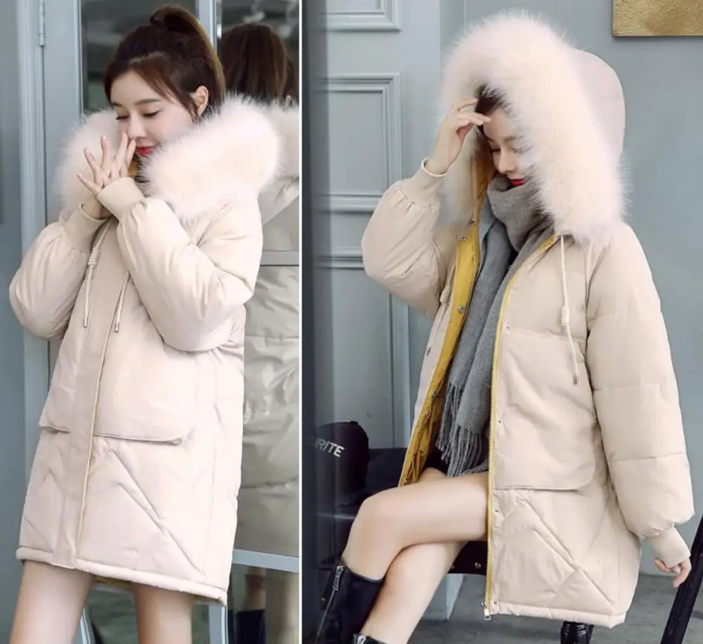 

Fur Collar Coat Warm Thicken Jacket Woman Down Jacket Plus Size Pregnant Jacket Women Outerwear Maternity Clothes