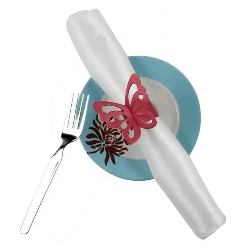 50 шт./компл. красивые бумажные кольца для салфеток в форме бабочки принадлежности