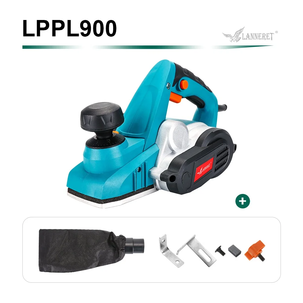 BLUE LANNERET 900 Вт Электрический деревянный строгальный станок с переменной глубиной реза мешок для пыли деревянный ручной строгальный станок электроинструмент - Цвет: BLUE