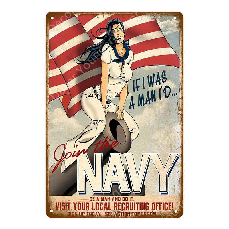 Сексуальная Женская винтажная металлическая табличка для вывесок металлический