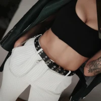 female belt fashion buckle jeans decorative belt chain luxury brand punk style female2021 new