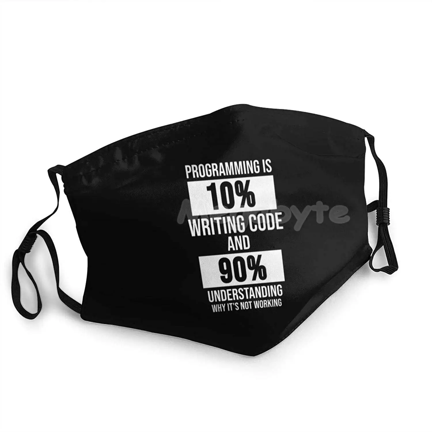 Маска для лица тканевая многоразовая с программатором Балаклава черная детей и