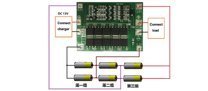 3S 40A 60A литий-ионная литиевая батарея 18650 зарядное устройство PCB плата защиты BMS с балансом для электродвигателя 11,1 В 12,6 в Lipo ячейка