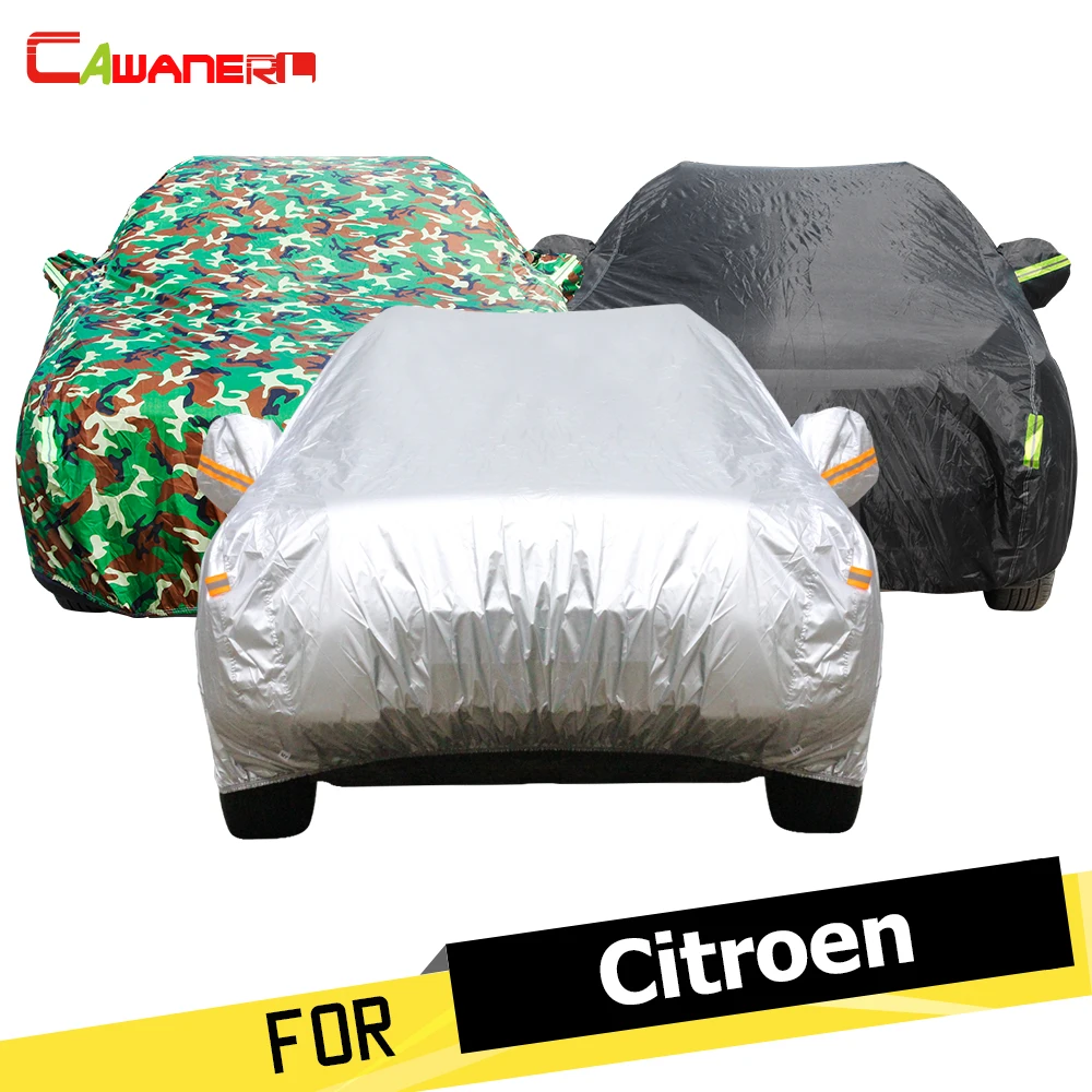 

Cawanerl Car Cover Vehicle Sun Rain Snow Protector Anti UV Dustproof Cover For Citroen C-Elysee C-Triomphe Xsara C-Quatre C4