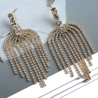 irregular tassel pendant jewelry fashion sweet sparkly crystal dangle earrings for women girl wedding party ear accessories