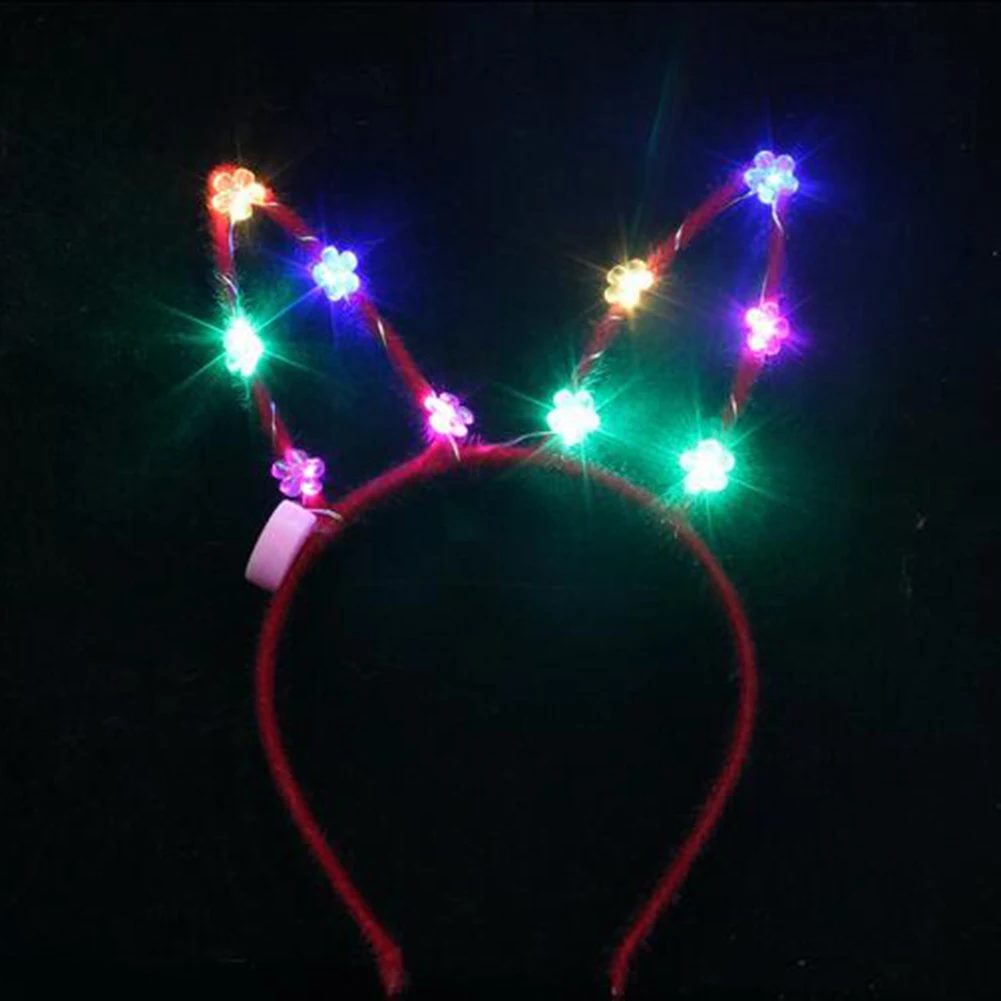 1 шт. светодиодный обруч для волос светящиеся блестки кроличьи ушки Детский