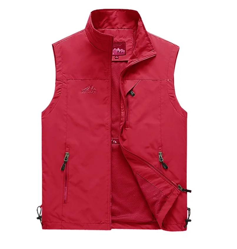 

Fall Plus Sizes Sleeveless Vest Coat Mens Outdoor Gilet Jackets with Pockets Man Casual Zipper Closure Clothing Black