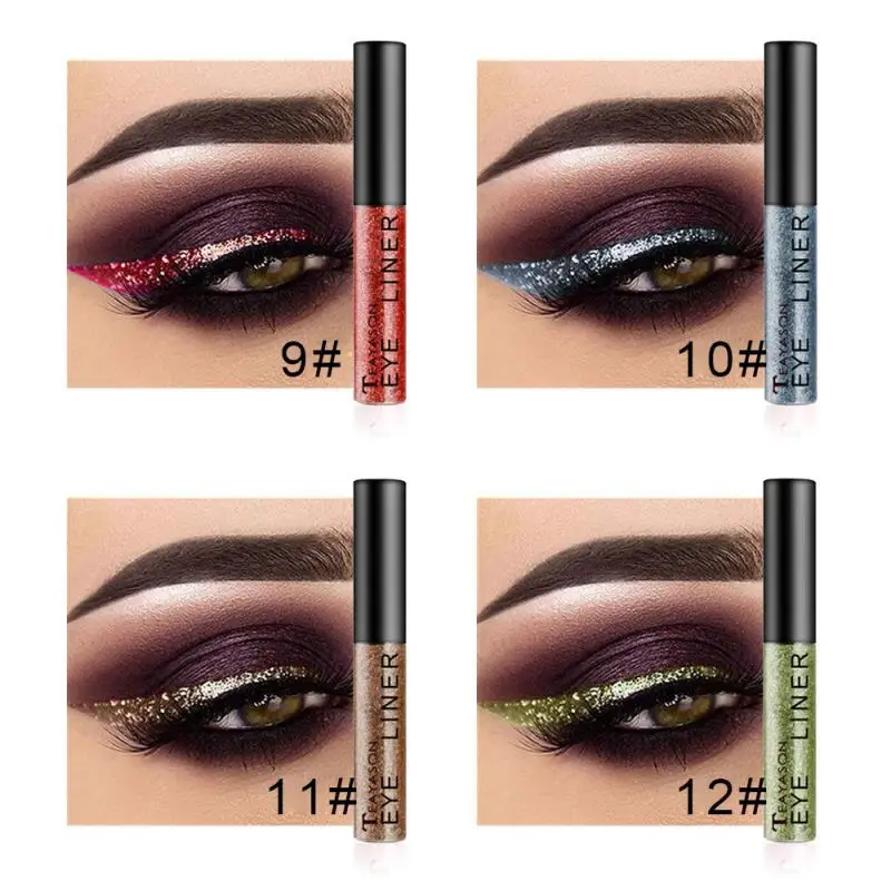 Жидкая подводка для глаз стойкая водостойкая прочная 15 цветов золотистая