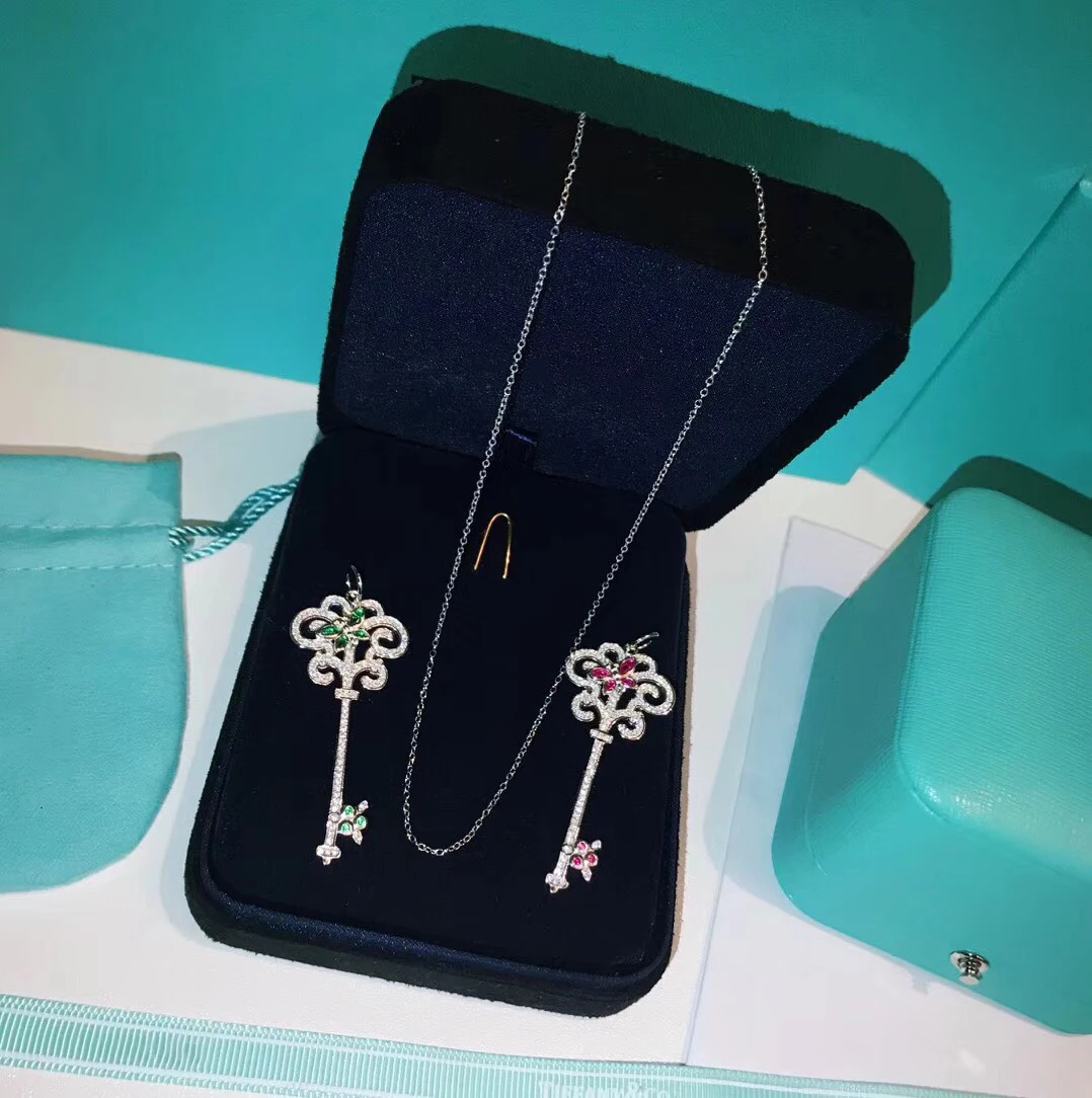 

Original Dragonfly Key Pendant Necklace Sterling Silver S92 Female High Quality Exquisite Jewelry Holiday Gift
