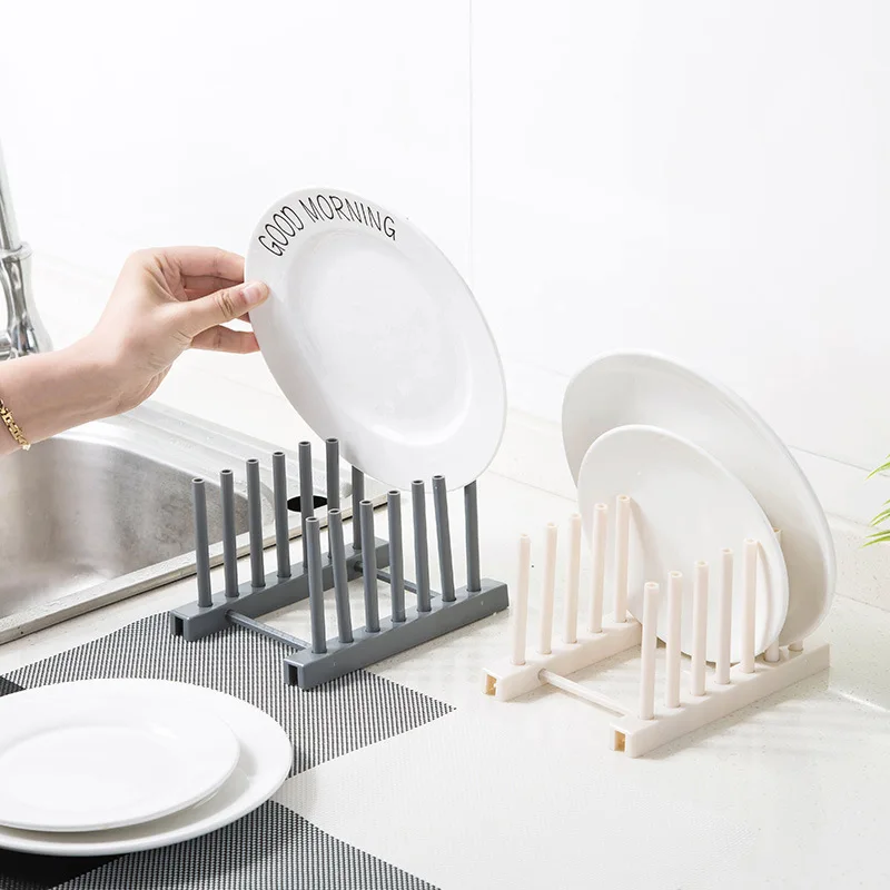 

Kitchen dish rack plastic plate pot cover rack household storage drain rack detachable shelf dish rack