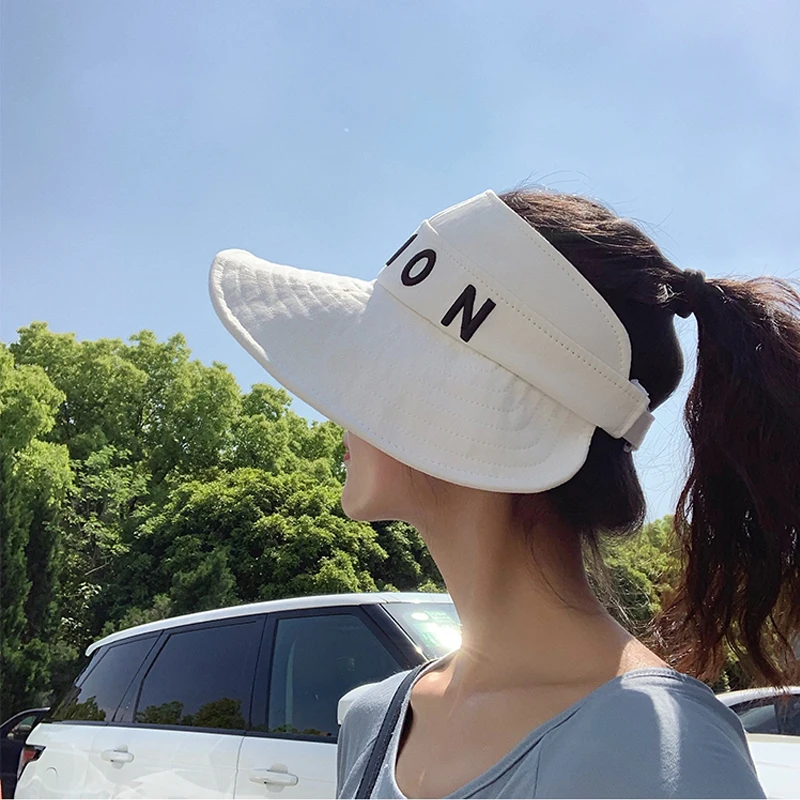Солнцезащитная шляпа Foux с широкими полями для женщин модный козырек надписью