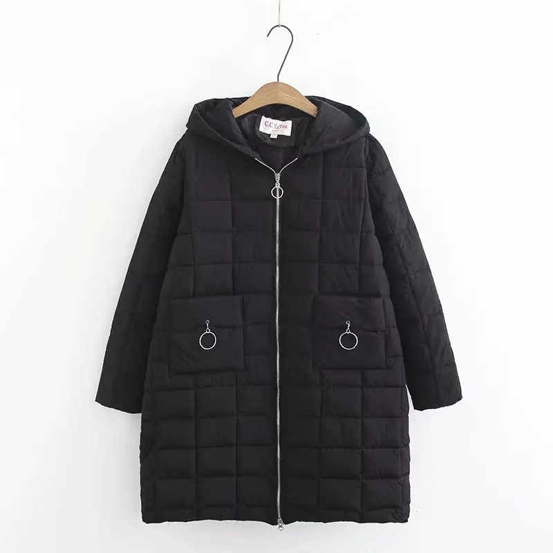 Женская зимняя куртка с капюшоном и воротником стойкой размеры 3XL 4XL 5XL|Женские