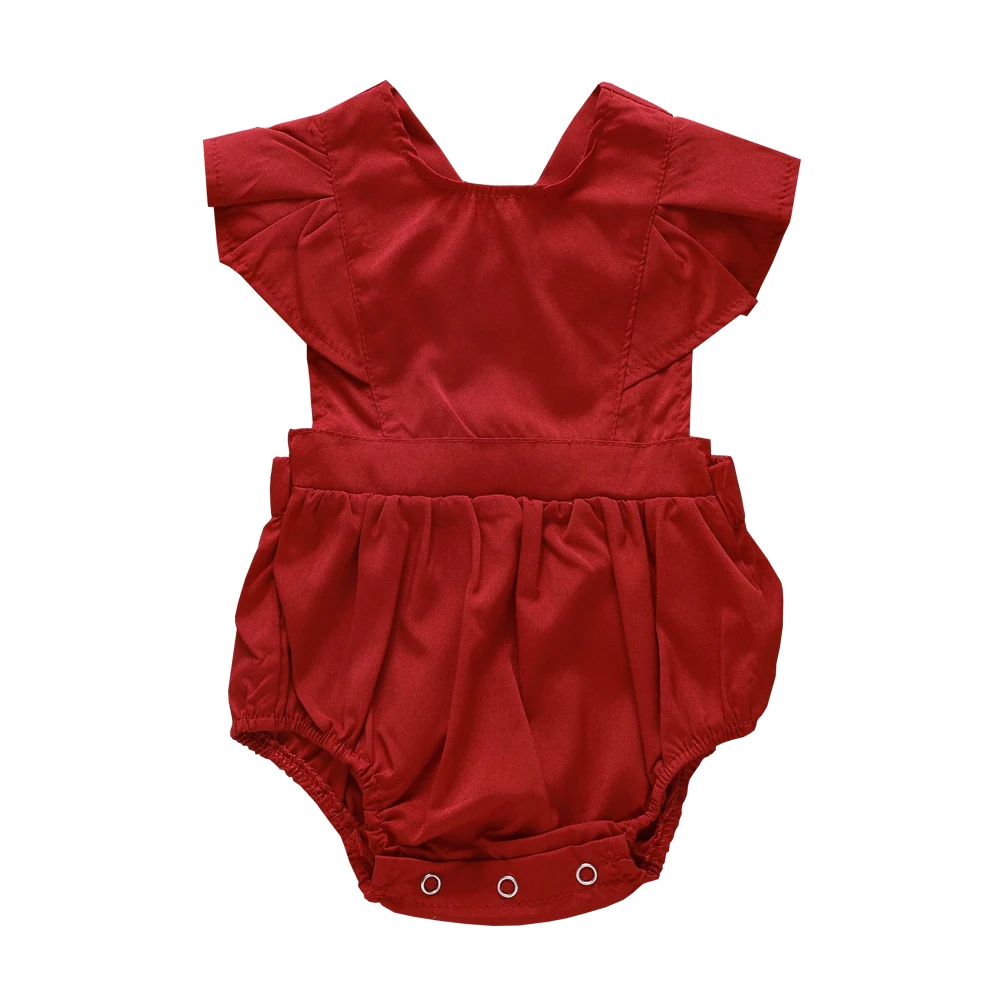 Детские ползунки для девочек с рукавами-крылышками боди маленьких одежда