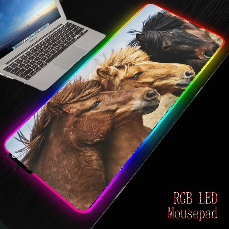 

MRGBEST Horses Animals Mouse Pad Gamer Computer Big Mouse Mat Locking Edge Speed Mousepad Keyboard Desk Mat Anti-slip Natural