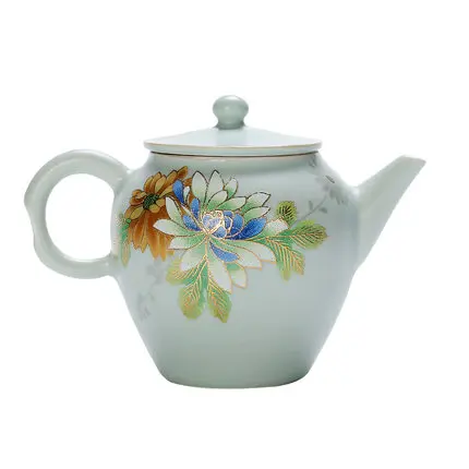 Jingdezhen Enamel Ceramic Teapot Liner Silvering 999 Sterling Silver Ru Kiln Single Pot Kungfu Black Tea Da Hong Pao Teaware | Дом и сад