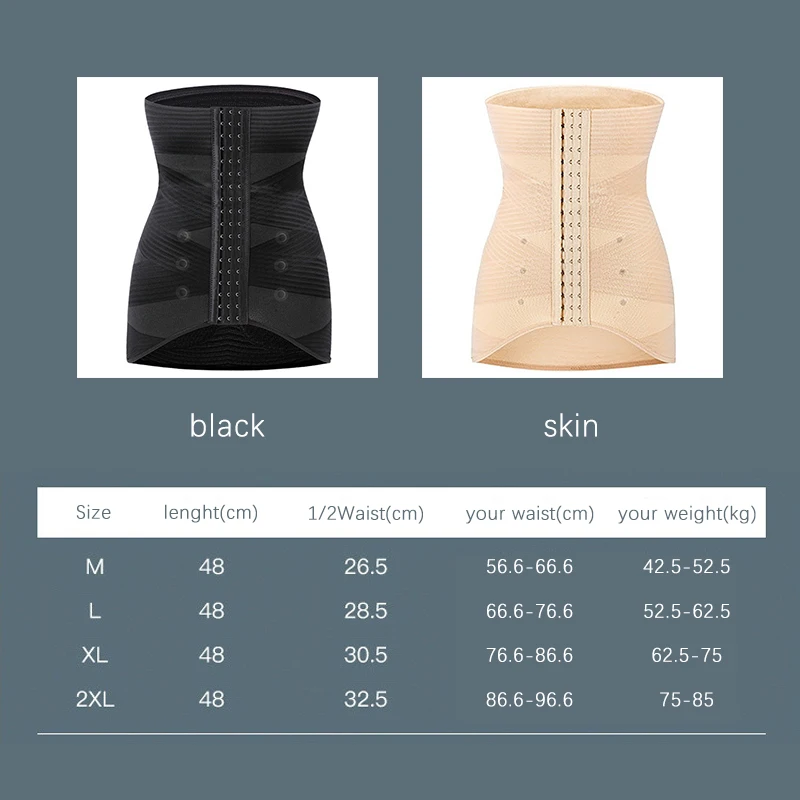 Women Waist Trainer Belly Sheath Control Tummy Hips Abdomen Buckle Compression Postpartum Slimming Body Shaping Belt Corset