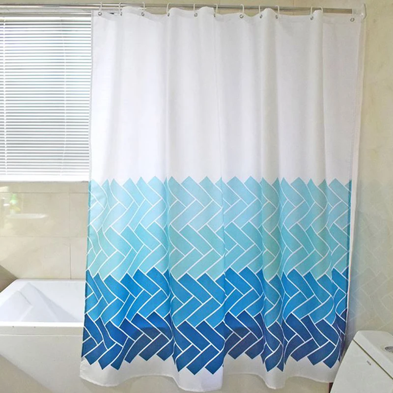 Занавеска для душа домашняя одноцветная Геометрическая Классическая кантри