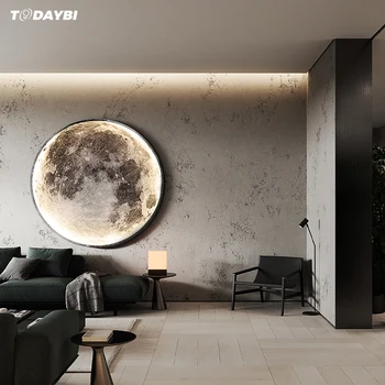 Modern LED Wall Lamp Moon Indoor Lighting For Bedroom Living Hall Room HOME Decoration Fixture Lights decorate Lusters Lamps