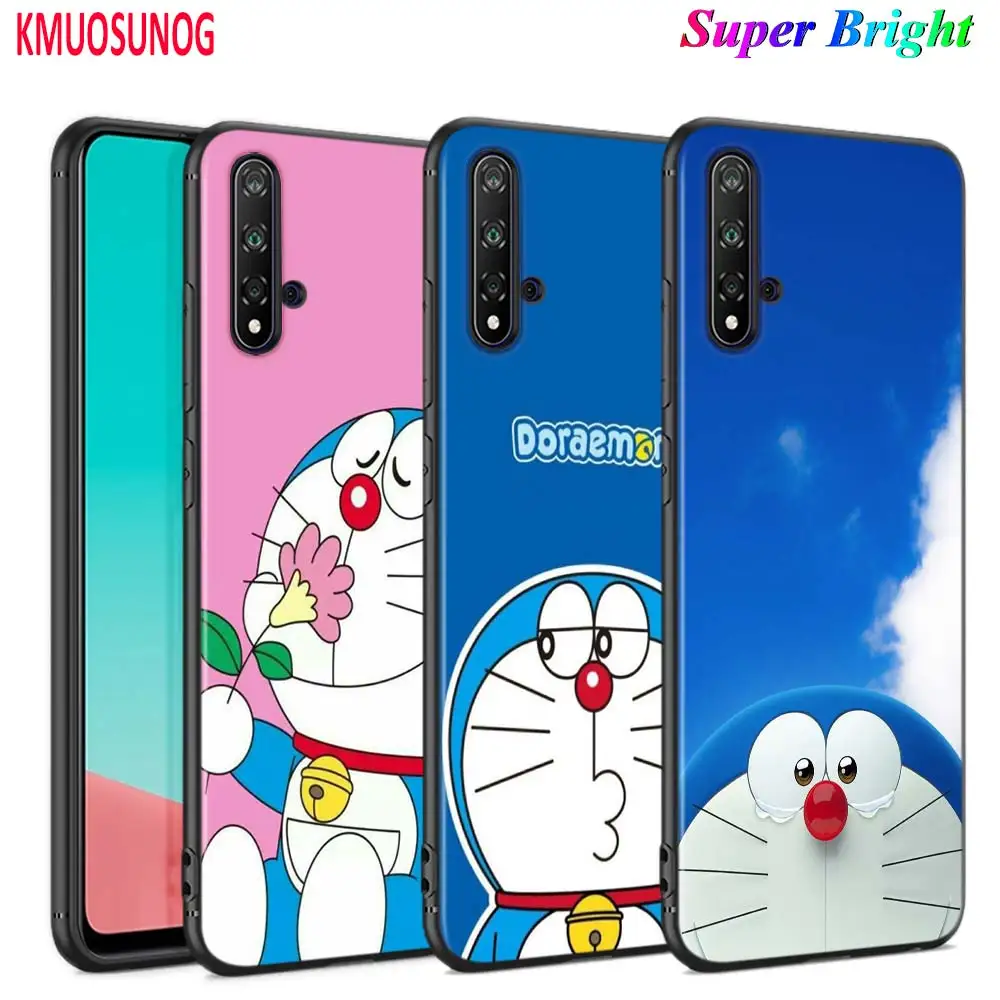

Black Cover Cute cartoon Doraemon for Huawei Nova 5 3i P Smart Z Plus 2019 P30 P20 Pro P10 P9 P8 Lite Plus Phone Case