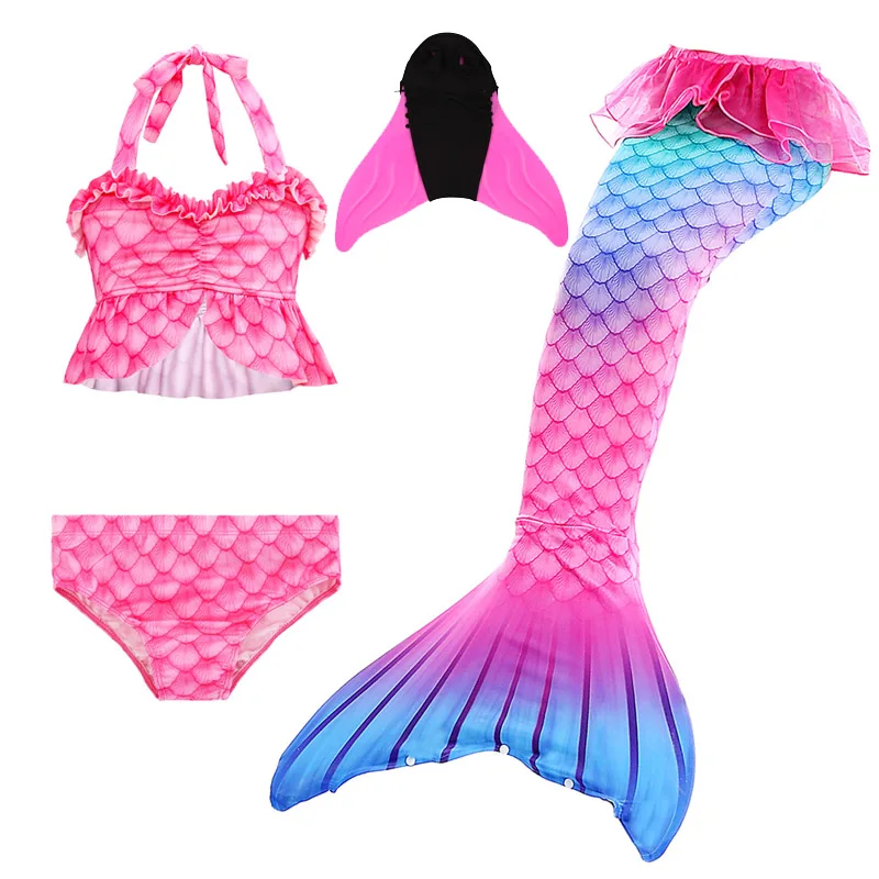 

NEW Children Mermaid Tail Beautiful Mermaid Tails with Monofin for Kid Girls Costume Swimmable Swimsuit with Bikini Flipper