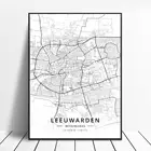 Абстрактная карта Голландии, настенный постер с hd принтом Гаага, Лейден, Амстердам, дендер, леуварден, холст