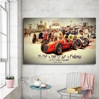 classic racing team retro art poster print canvas painting home decor living room bedroom pictures and prints frameless murals