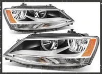 sulinso 2pcs replacement for vw jetta 4 door mk6a6 pair of chrome housing amber corner headlight lamp