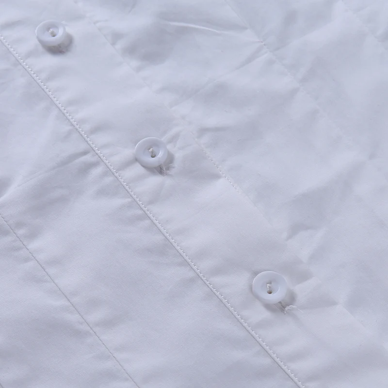 

LVINMW Square Collar Puff Sleeve With Buttons Slim Tops Women Pleated Waisted Solid Designed Fashion Shirts Soft OL Blouses