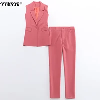womens blazer pants two piece suit casual office temperament office jacket small suit slim cropped trousers new 2021