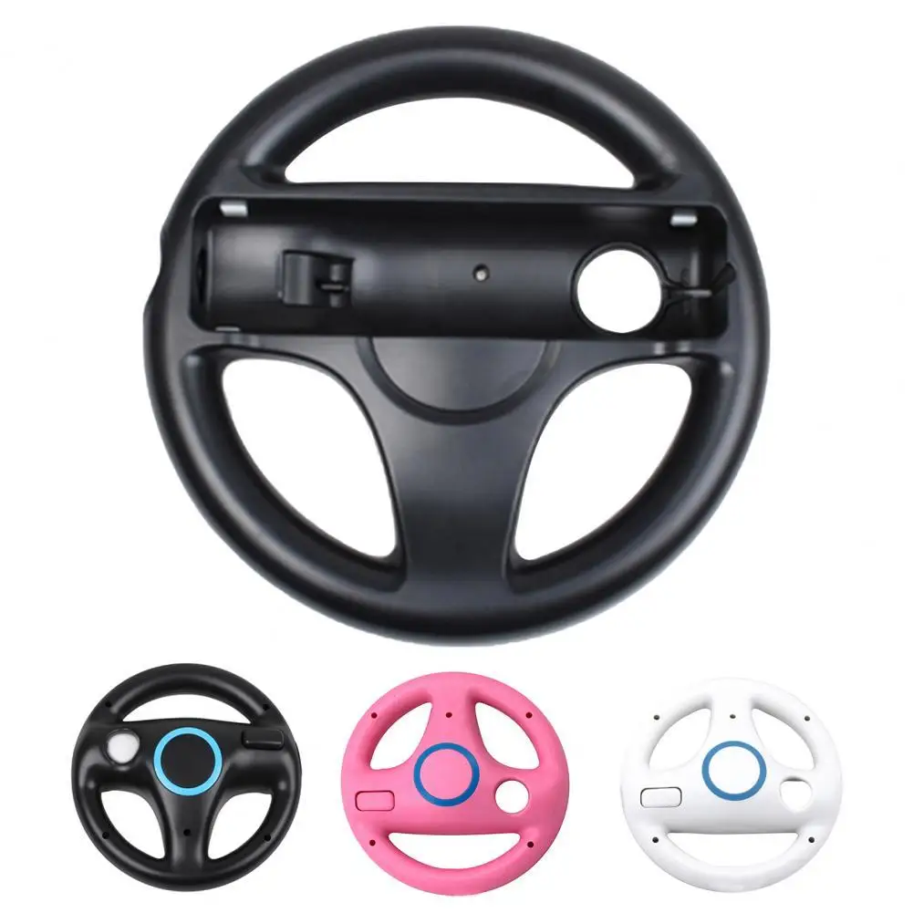 Plastic Game Racing Steering Wheel for Nintendo Wii for Mario Kart Gaming Steering Wheel Remote (Remote Controller Not Included)