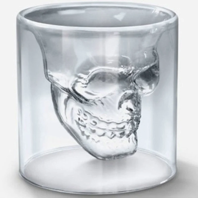 2 шт. прозрачные бокалы для вина и пива с черепом | Дом сад