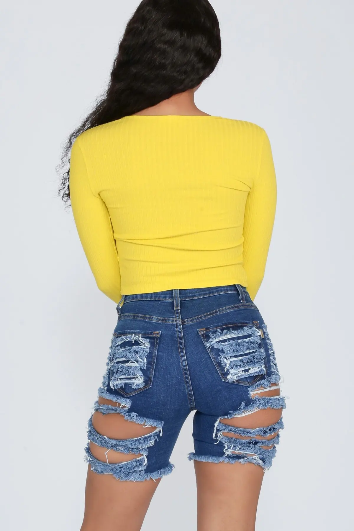 

2020 Female Street Style Short Jeans Women Shredded Stretch Ripped Denim Shorts Distressed High Waist Skinny Demin Shorts Jeans