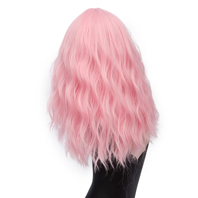 MSI Wigs длинные волнистые оранжевые парики Косплей блонд синтетический парик для белых женщин высокая температура волокна волос - Цвет: Розовый