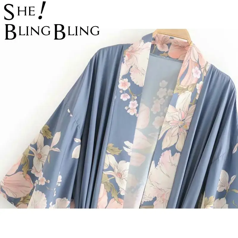 Женская винтажная блузка SheBlingBling Za 2021 в стиле бохо с цветочным принтом и поясом