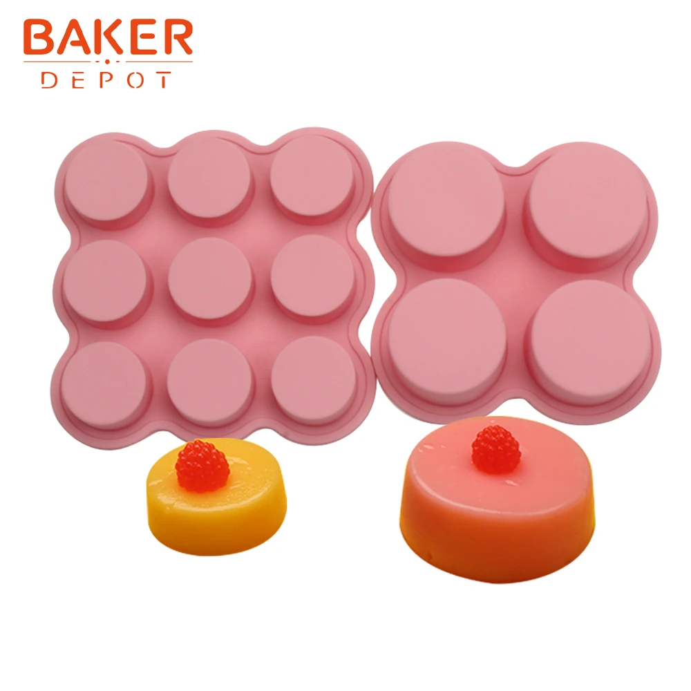 BAKER DEPOT, силиконовая форма для торта, выпечки, круглая форма для желе, пудинга, льда, мыла, печенья, хлебная выпечка, инструмент, маленькая форма для торта