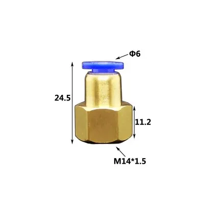 Манометр, фитинг для воздушной трубы 6, 8, 10, 12 мм, шланг M14x1.5, M20x1.5, внутренний латунный пневматический, с резьбой соединитель, быстрое соединение