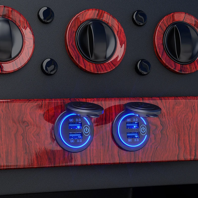 

QC 3.0 LED Light Display USB Phone Charger Car Charger For iPhone 12 Pro 8 Plus Xiaomi Samsung Mobile Phone Adapter Auto Charger