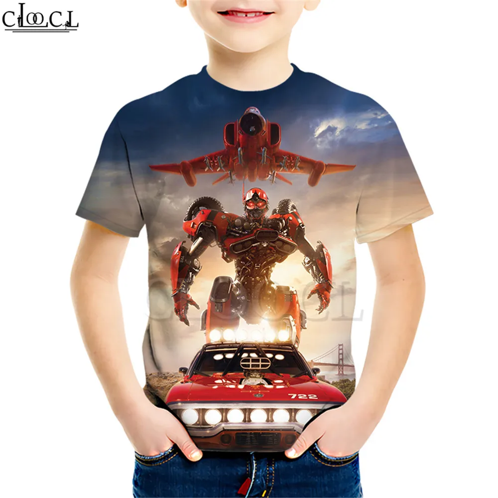 Kids T shirt 8 Футболка с принтом супергероя автомобиля шмеля Креативная одежда с объемным рисунком для мальчиков и девочек Повседневные детские топы с короткими рукавами, Прямая поставка - Цвет: Kids T shirt 8