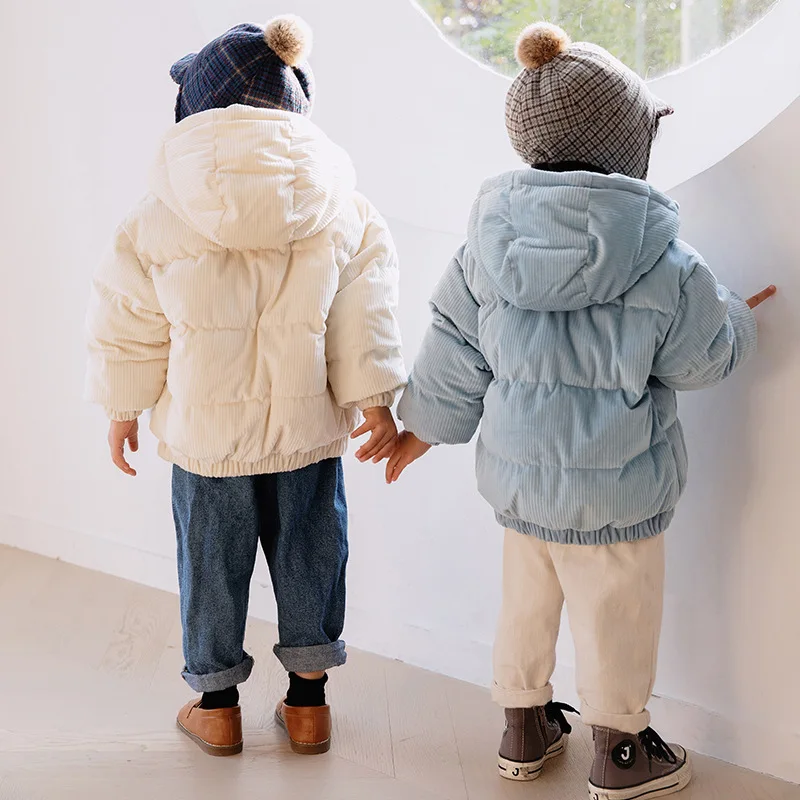 

Children's Bread Cotton Jackets 2021 New Winter Boys and Girls Babys Down Cotton Coats Plain Colour Outerwears for Kids Clothes