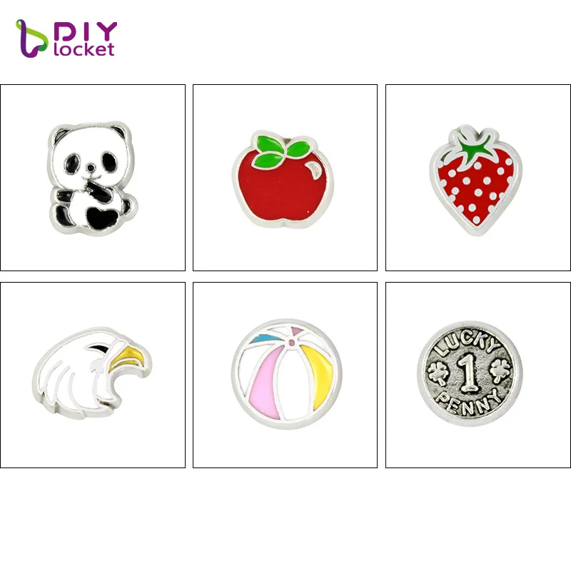 10 шт.! Микс Стиль Мини плавающие амулеты цинковый сплав подходят медальоны и
