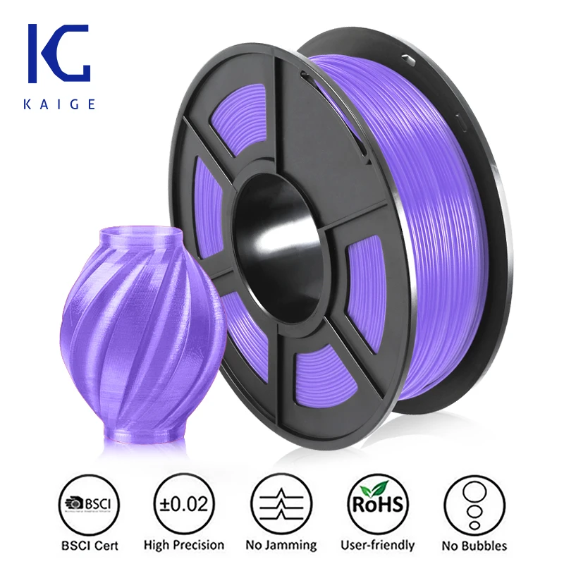 KAIGE PETG 3D Filament 1.75mm 1KG Printer Consumables 100% No Bubble Non-toxic Tolerance +/-0.02mm For DIY 3D Printing PETG