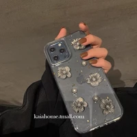 mobile phone shell vintage crystal flower iphone 12promax apple 11 case xsmax creative xr transparent 7plus 8