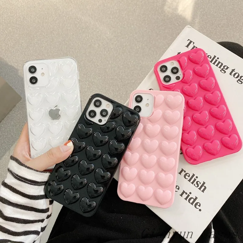 

Macaron Candy Color 3D Love Soft Silicone Cover For iphone X XR XS Max SE 2020 For iphone 12 11 Pro Max 6S 7 8 Plus Phone Case