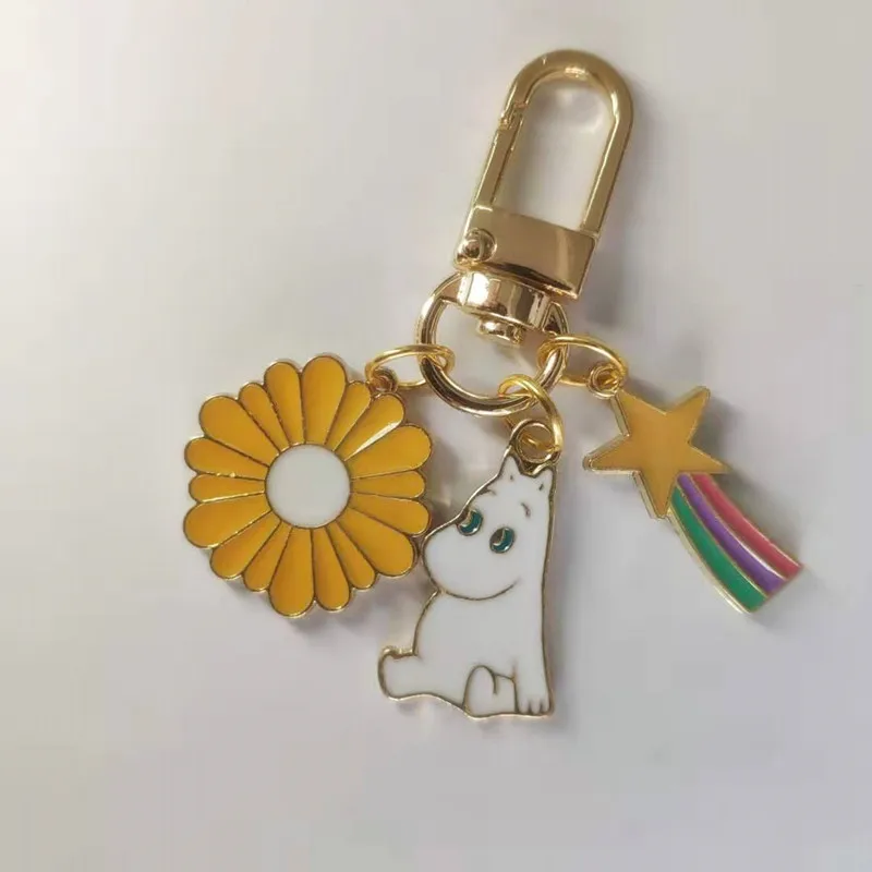 Moomin Mummi брелок Новое поступление модный унисекс Бегемот персонажа плюшевый брелок Романтический мультфильм металлический брелок - Color: Moomin