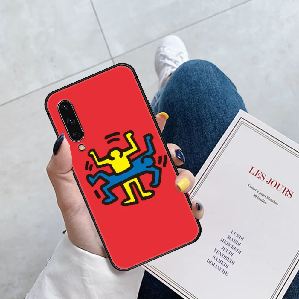 

Keiths Harings Art Abstract Fashion Phone Case For Huawei P Mate 10 20 30 40 Pro Lite Smart 2019 2021 black Bumper 3D Cell