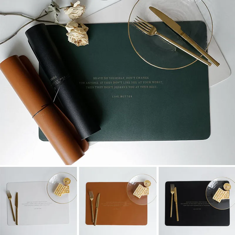 1 шт. водонепроницаемые коврики для обеденного стола из искусственной кожи