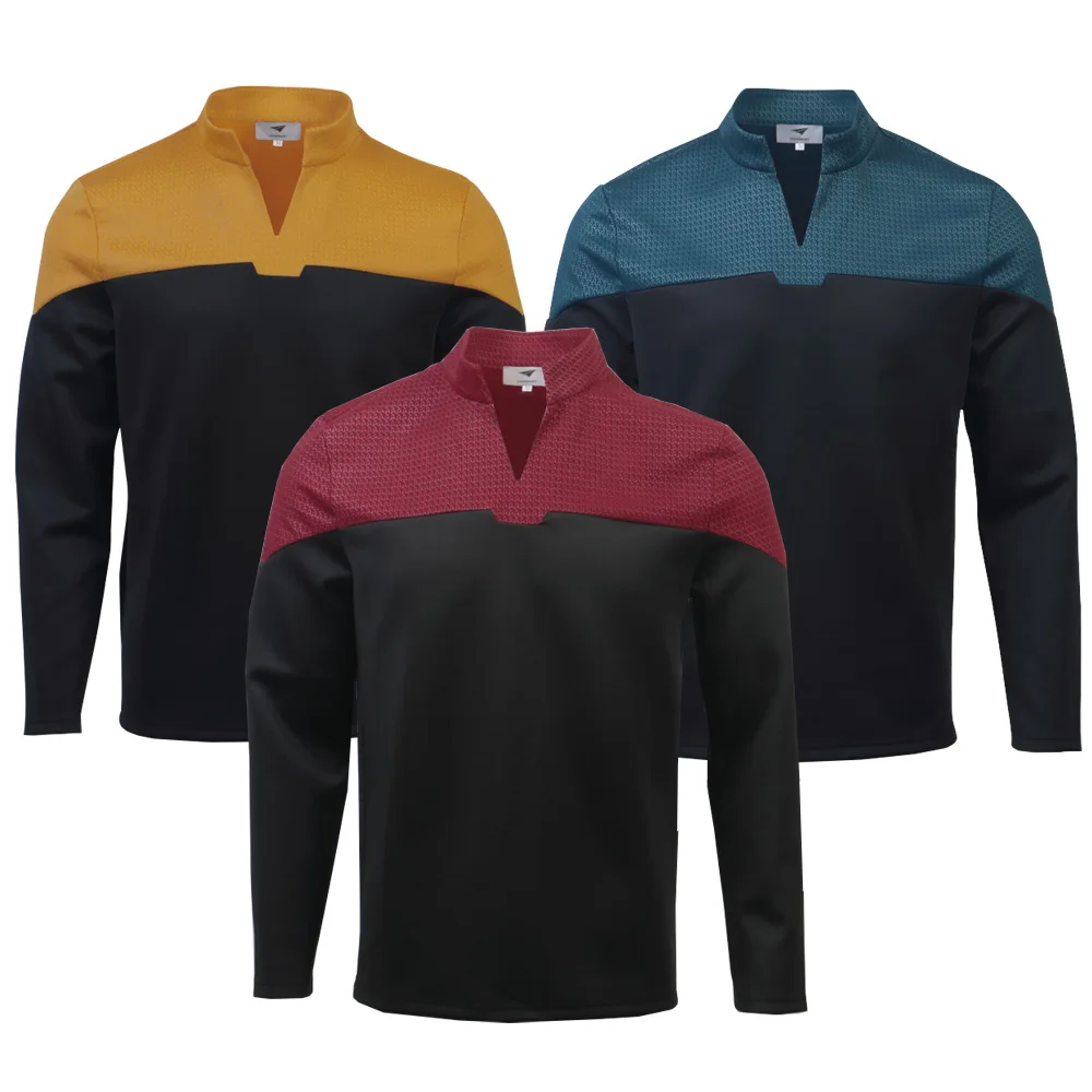 

Star Cosplay Trek Admiral JL Red Picard Uniform Startfleet Blue Top Shirts Costumes Man Yellow Top Jacket Halloween Party Prop